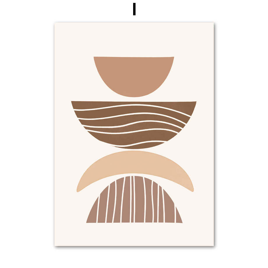 Minimalist Boho Home Decor – Line Leaves Abstract Canvas Wall Art