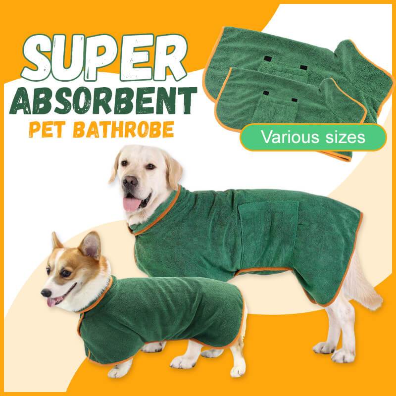 Pet Bath Drying Robe Wrap – Microfiber Absorbent Dog & Cat Towel Coat