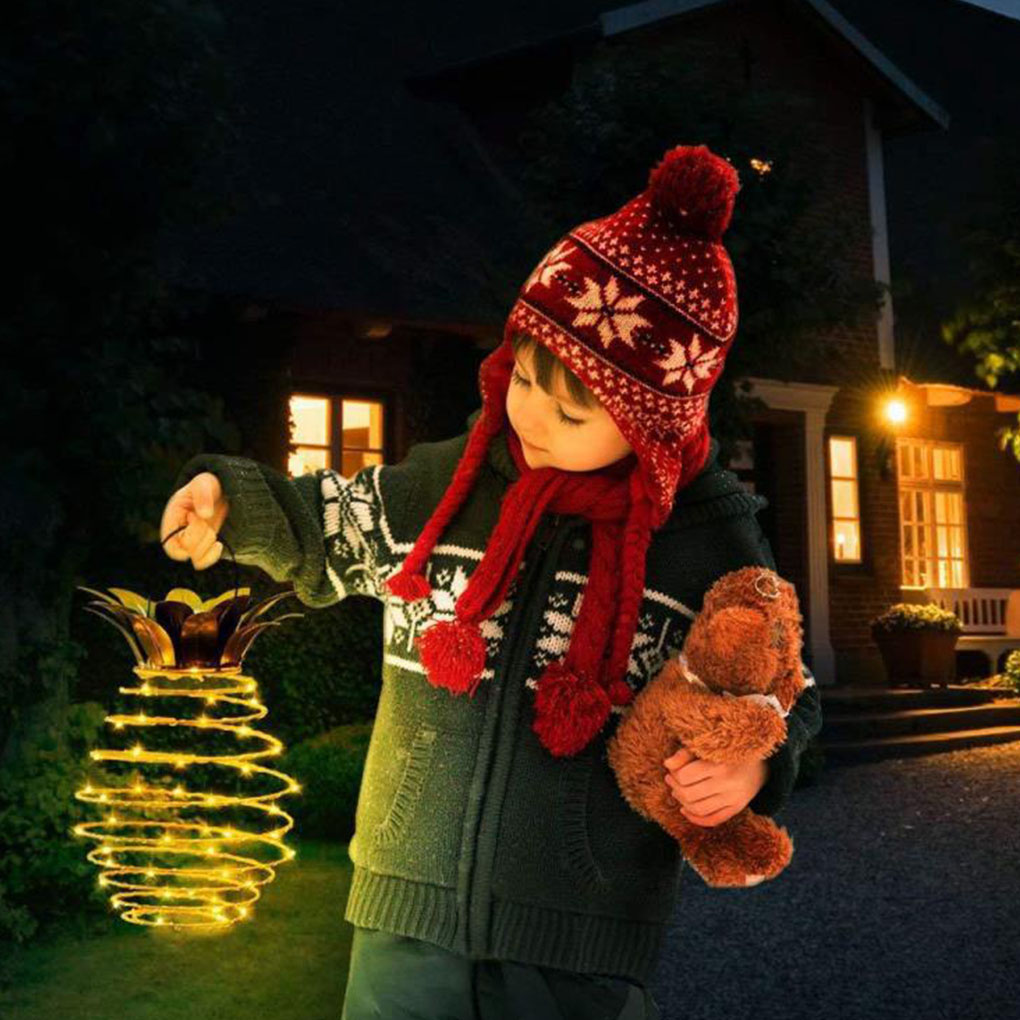 Eco-Friendly Solar Garden Lights – Waterproof Pineapple LED Fairy String