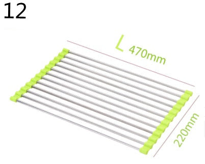 Over Sink Folding Rack Stainless Steel – Kitchen Dish Drying & Drain Organizer