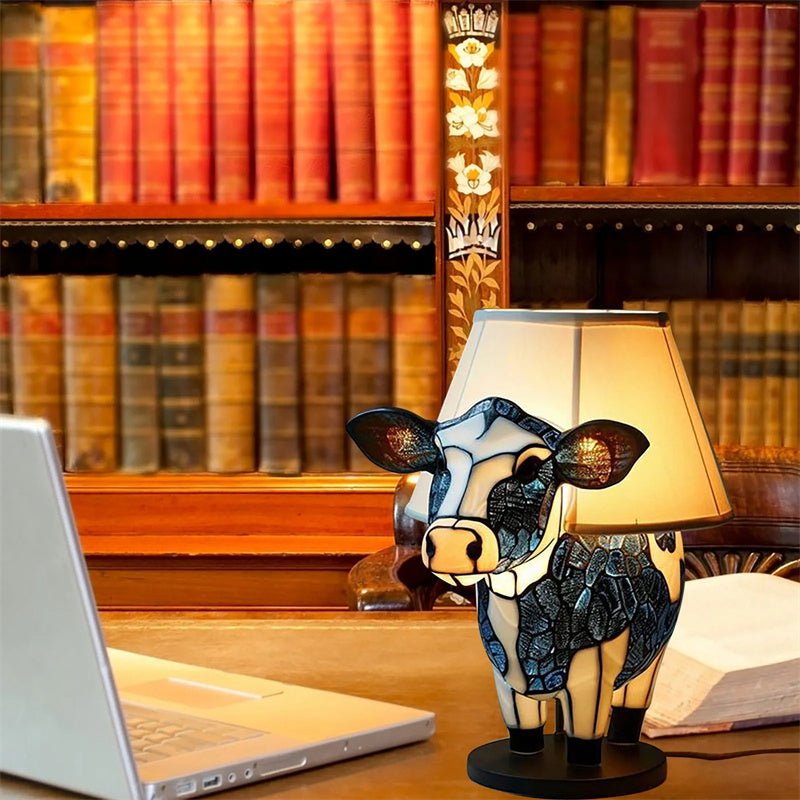 Cute Cow Table Lamp – USB Bedside Night Light for Bedroom, Dorm & Living Room Decor