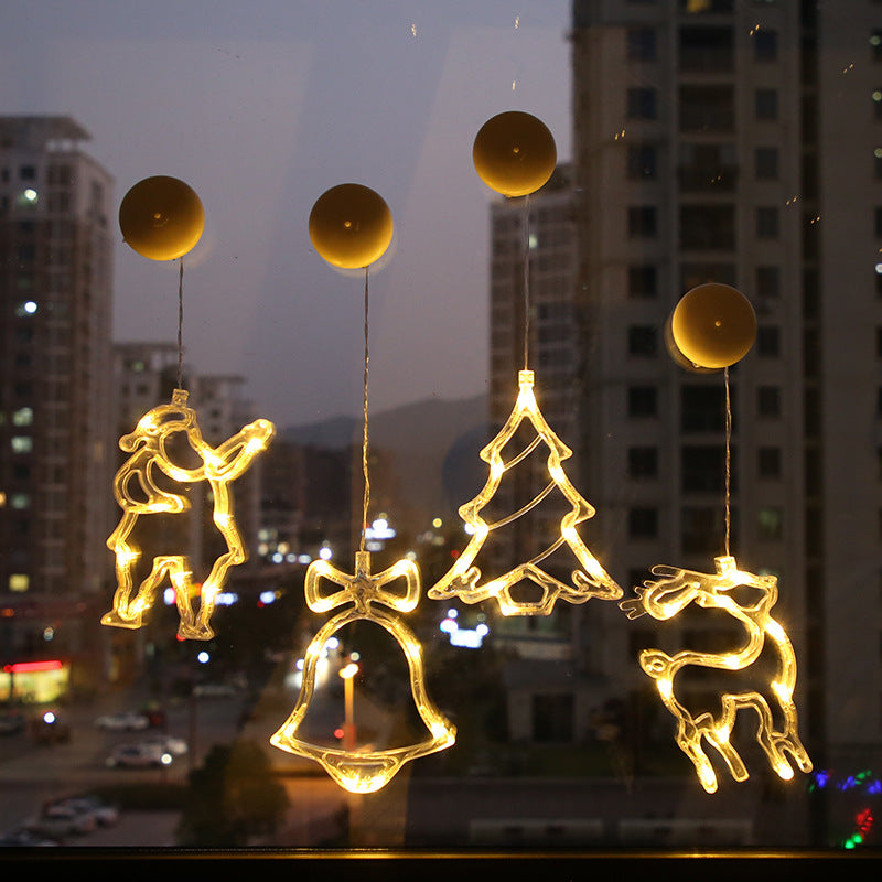 Snowflake & Star LED Curtain String Lights – Christmas Party Background Decor