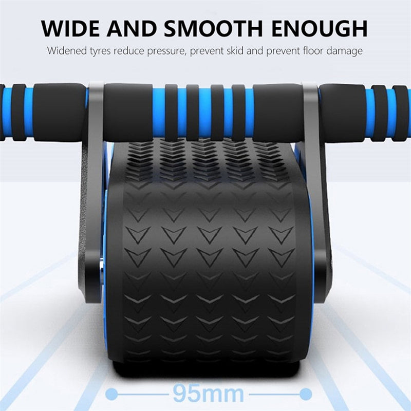 Home Gym Ab Roller with Automatic Rebound – Double Wheel Core Strength & Fitness Trainer