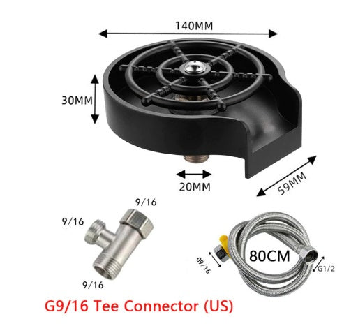 High-Pressure Bar Counter Cup Washer Sink Attachment