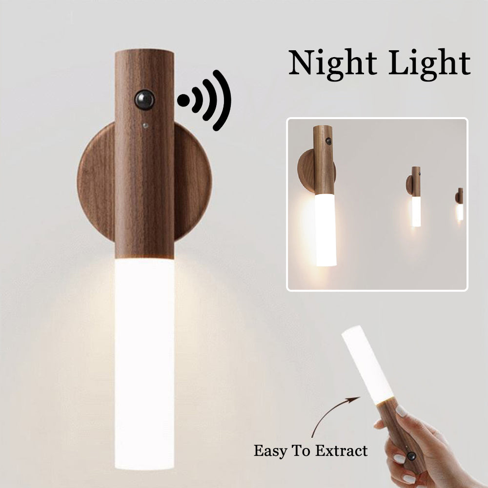 Wireless Motion Sensor LED Night Light – USB Rechargeable Magnetic Wall Lamp for Hallway & Bedroom