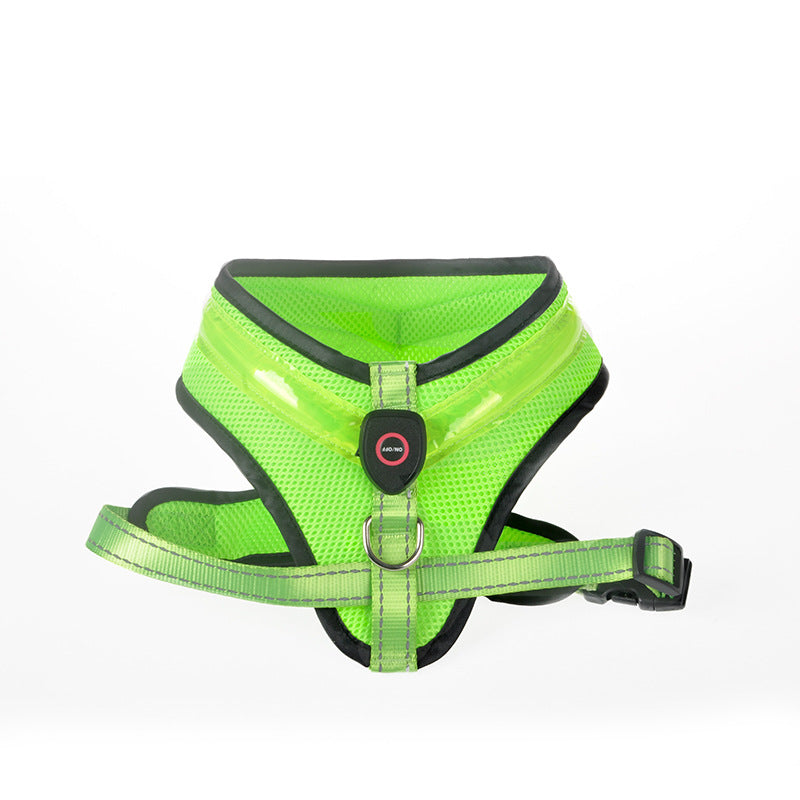 Reflective LED Dog Harness – Night Safety Light Up Vest for Dogs