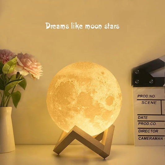 Aesthetic Moon Night Light 3D Lamp – Romantic LED Table Lamp Gift
