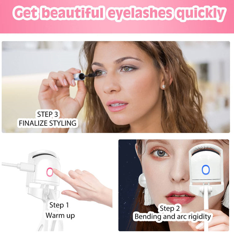 Heated Eyelash Curler – Electric Lash Curler for Long-Lasting Lift