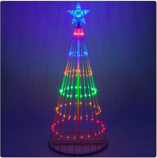 Festive Outdoor Christmas Tree Lights – Colorful Animated Glow