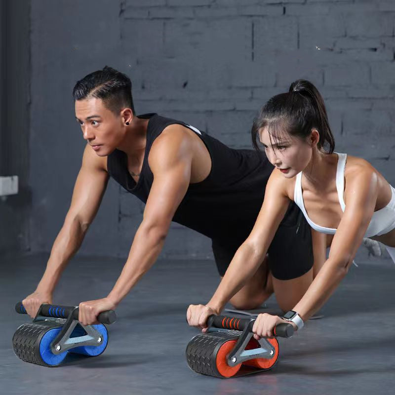 Home Gym Ab Roller with Automatic Rebound – Double Wheel Core Strength & Fitness Trainer