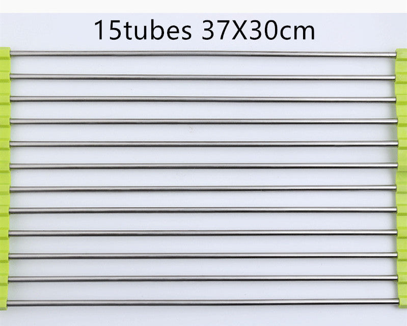 Over Sink Folding Rack Stainless Steel – Kitchen Dish Drying & Drain Organizer