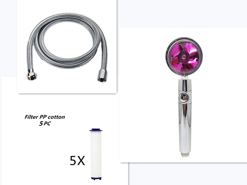 Strong Pressure Shower Head – Turbo Propeller Water Saving Handheld Spray