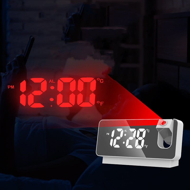 Smart LED Projection Alarm Clock – Mirror Display Digital Clock for Bedroom