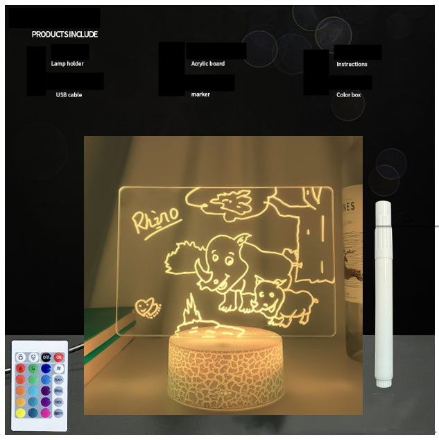 Glow Up Message Board 3D LED – Acrylic Handwritten Note Board for Creative Décor