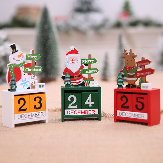 Decorative Christmas Wooden Calendar – Holiday Countdown Tabletop Home Decor