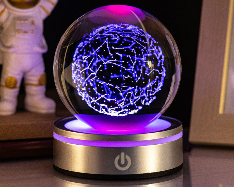 Colorful LED Crystal Ball Night Light – 3D Illusion Table Lamp Home Decor