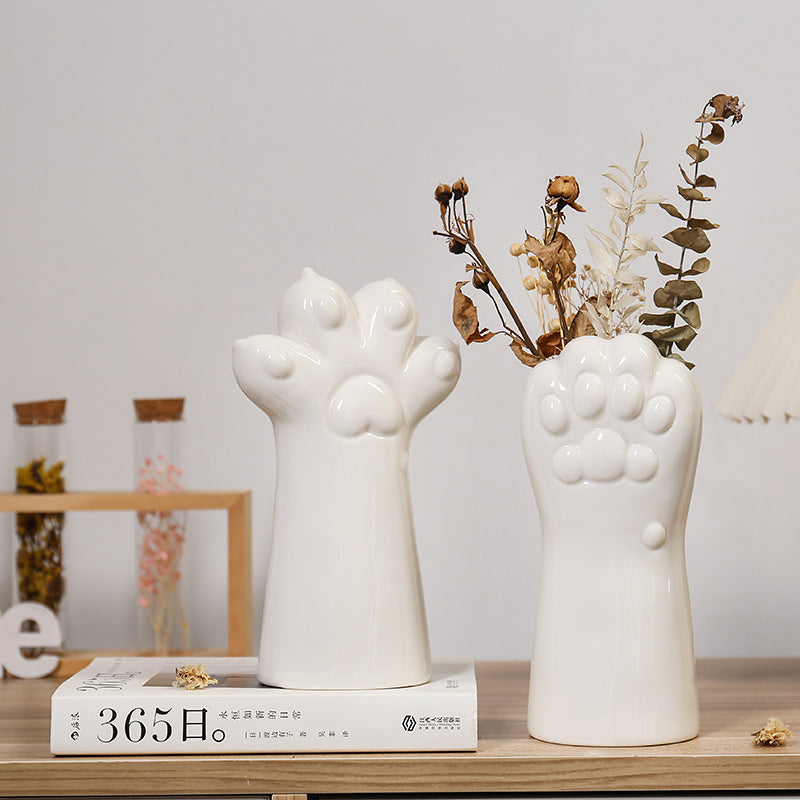 Simple Ceramic Vase – Modern Home Decor Flower Vase for Living Room & Table Centerpiece