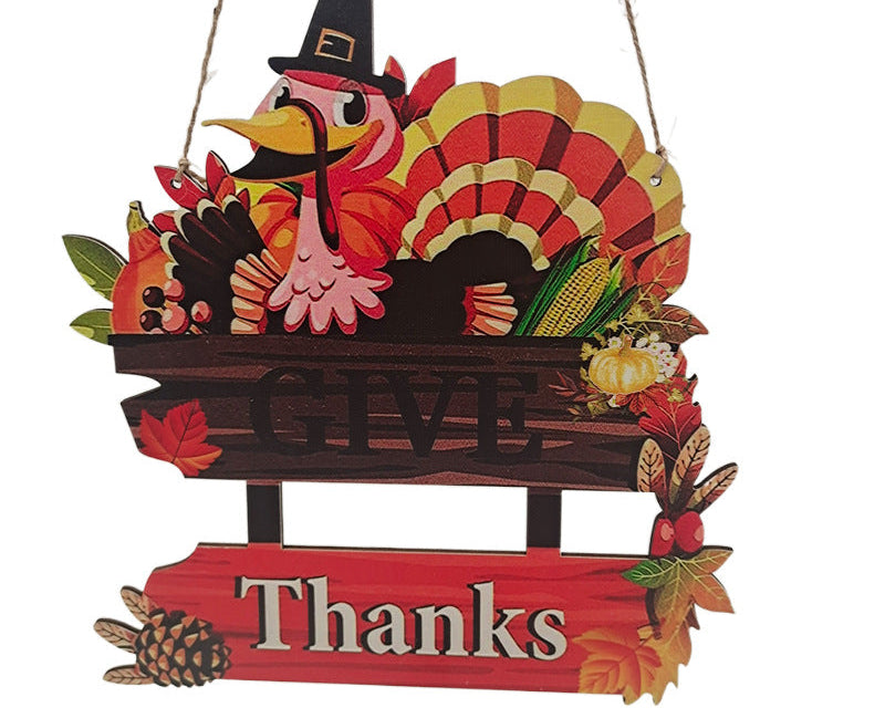 Thanksgiving Dinner Table Decor – Rustic Fall Signs & Harvest Wooden Ornaments