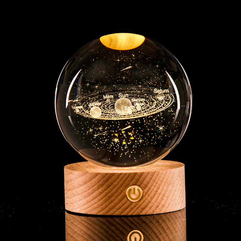 Galaxy Crystal Ball Night Light – 3D Laser Engraved Lamp for Cozy Room Vibes