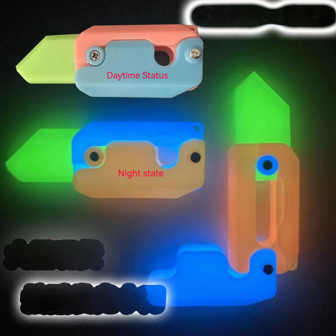 Mini Radish Knife Fidget Toy – 3D Printed Gravity Cube Stress Relief Gift Toy