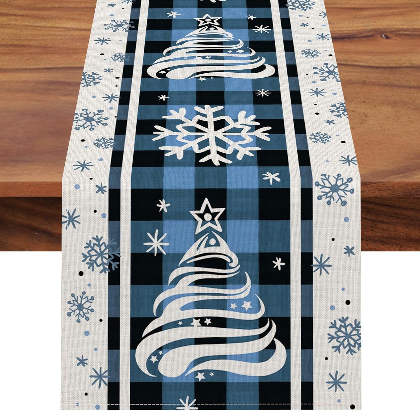 Christmas Tree Table Runner – Merry Xmas Holiday Dining Table Decor