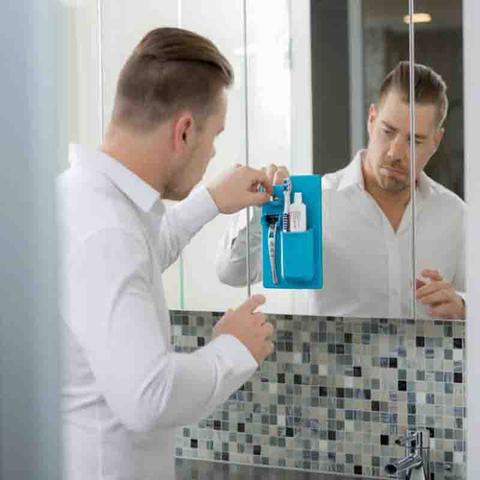 Wall Mounted Toothbrush Holder Organizer – Silicone Suction Bathroom Storage
