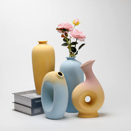 Modern Ceramic Flower Vase – Elegant Living Room Dried Floral Decor Piece