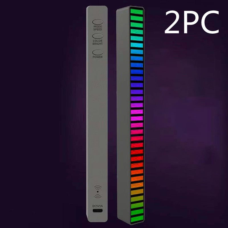 Car Interior RGB Light Bar – Music Rhythm Sound Control LED with Voice Activation & 18 Colors