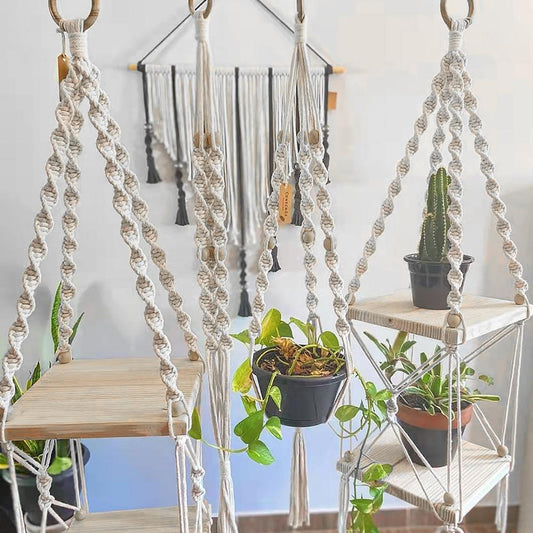 Bohemian Tapestry Shelf – Handmade Wall Hanging Shelf for Stylish Storage
