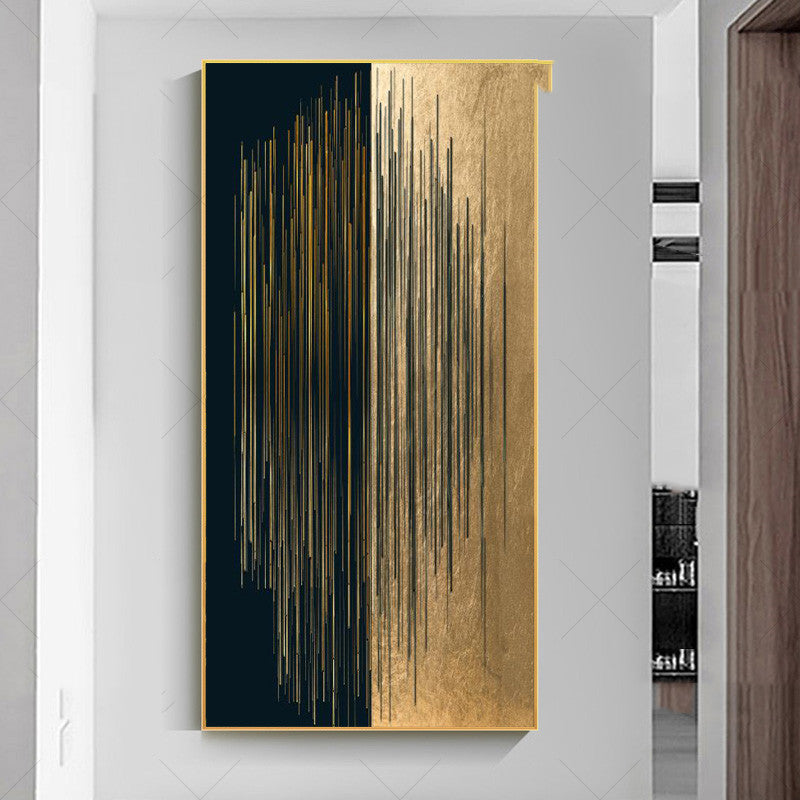Modern Black Gold Abstract Canvas Wall Art – Luxury Painting for Living Room Decor