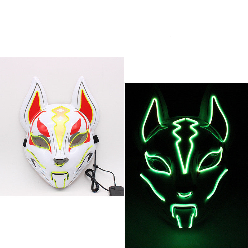 Glowing Cosplay Mask LED – Cat Face Anime Mask, Halloween Party & Bar Costume