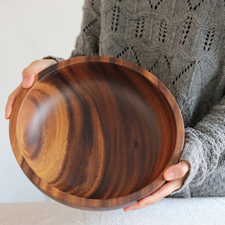 Natural Kitchen Wooden Bowl – Sustainable Salad & Fruit Serving Dish