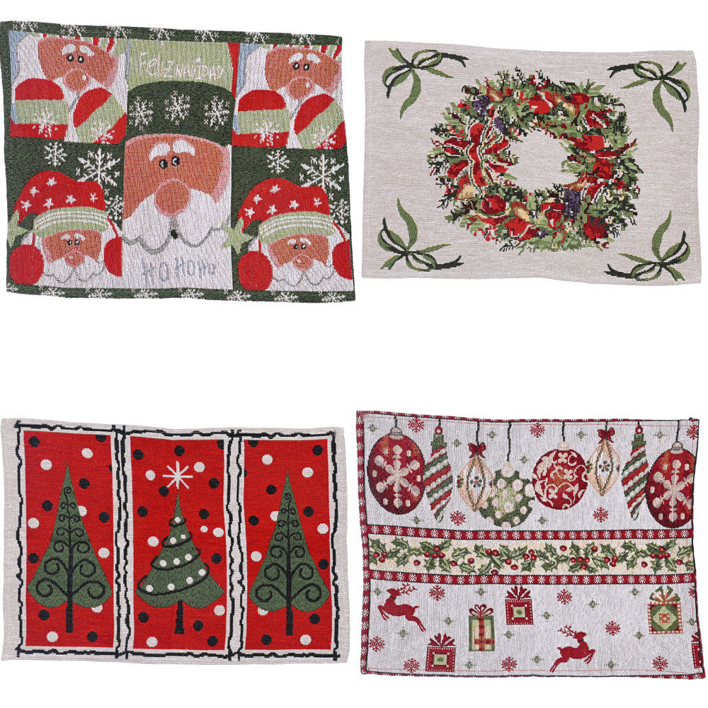 Christmas Dining Table Knitted Placemats – Holiday Home Decor Table Setting Mats