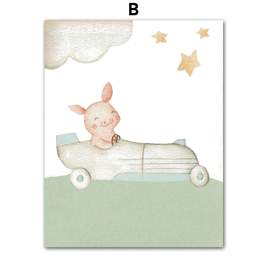 Scandinavian Kids Wall Art Canvas – Children’s Room Decor Poster for Nursery & Toddler Spaces