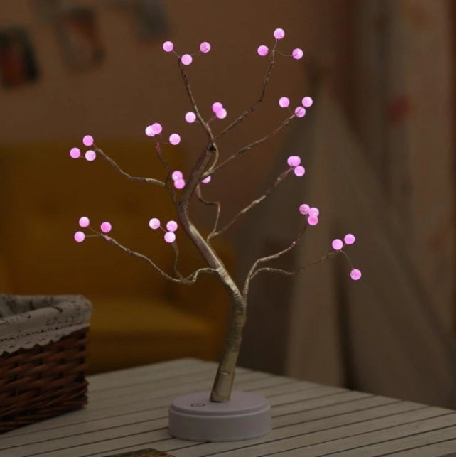 Pearl Star LED Tree Lamp – Touch Switch Night Light for Bedroom, Desk & Aesthetic Room Decor