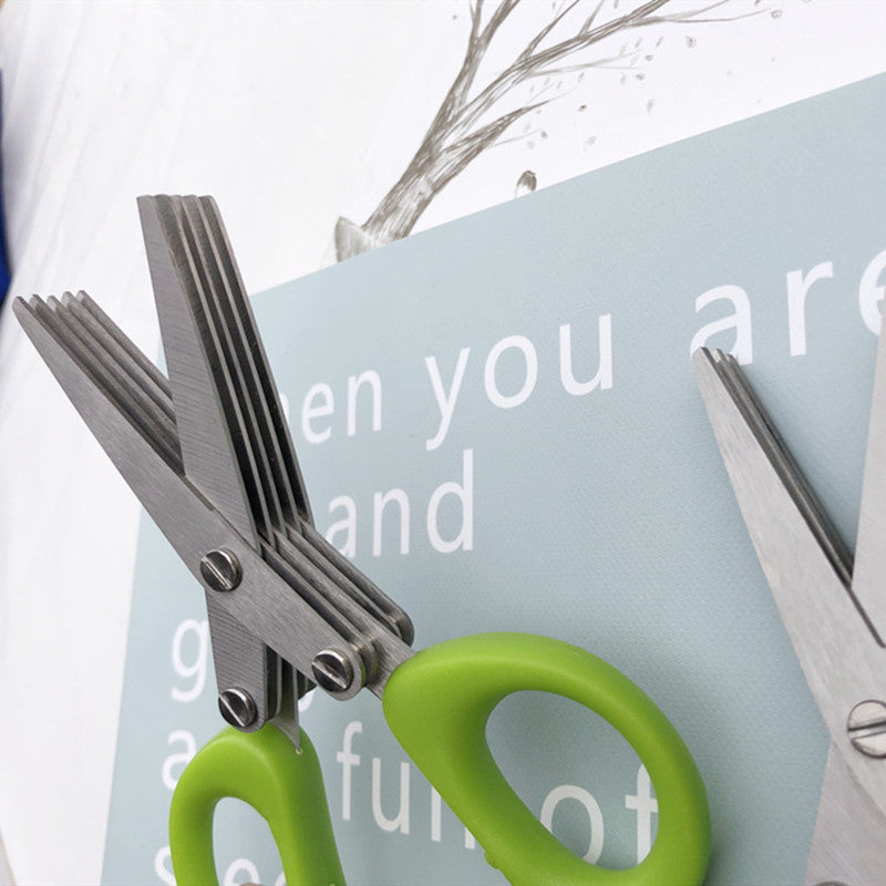 Fast Chop Kitchen Herb Scissors – Multi-Layer Stainless Steel Green Onion & Seaweed Cutter Tool