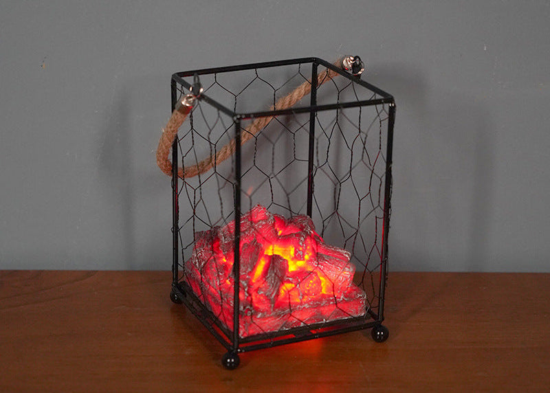 LED Flame Effect Fireplace Light – Portable Home Decor Lamp for Christmas, Halloween & Winter Atmosphere