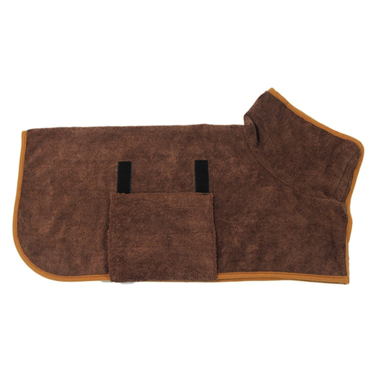 Pet Bath Drying Robe Wrap – Microfiber Absorbent Dog & Cat Towel Coat