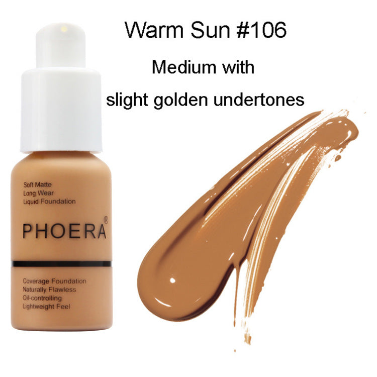 Natural Matte Full Coverage Foundation – Oil Control Concealer Cream for Smooth Skin
