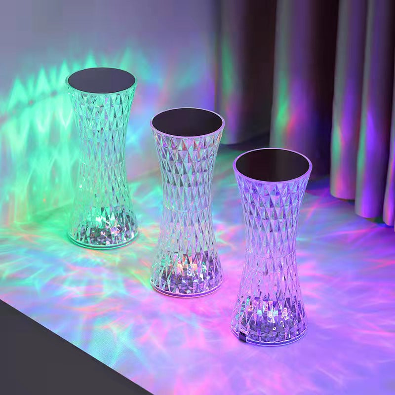 Crystal LED Table Lamp – Rechargeable Night Light for Bedroom & Luxury Room Decor