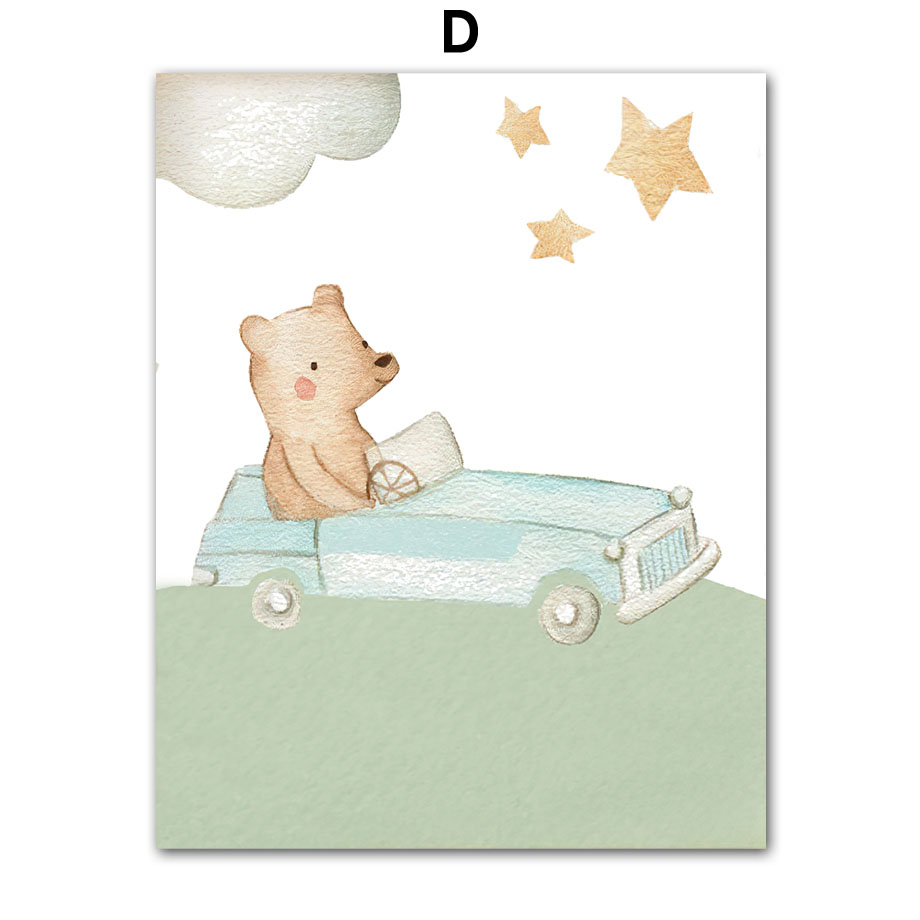 Scandinavian Kids Wall Art Canvas – Children’s Room Decor Poster for Nursery & Toddler Spaces