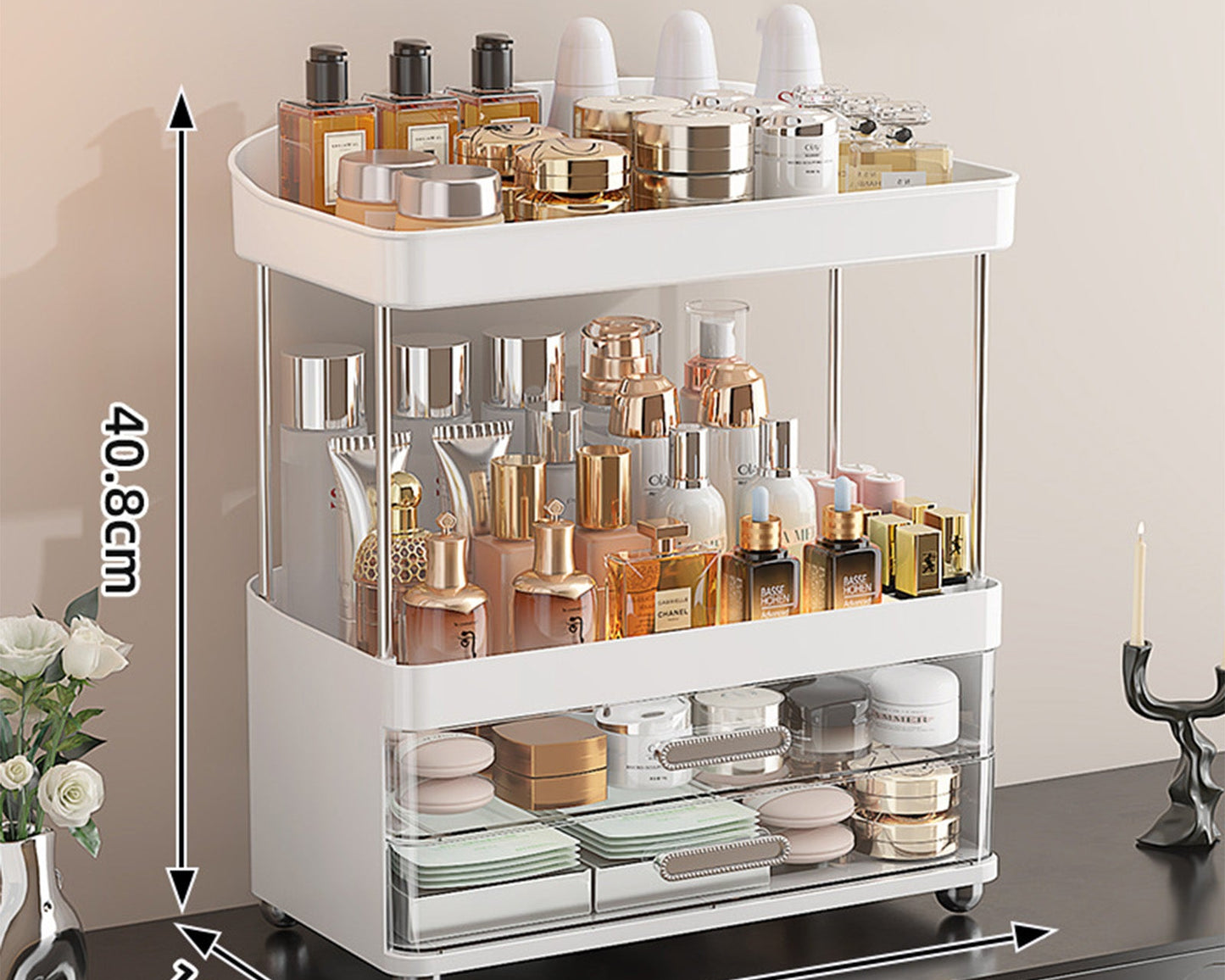 Versatile 2 Drawer Cosmetic Organizer – Bathroom, Vanity & Office Supplies Storage