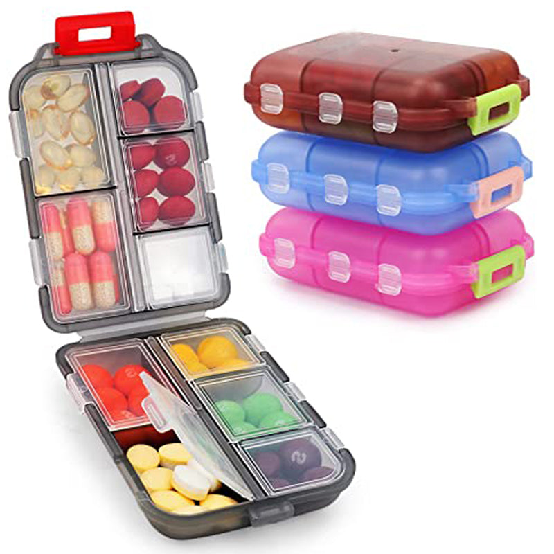 Moisture Proof Pill Organizer – 10 Grid Portable Medicine Box for Travel & Daily Health Use
