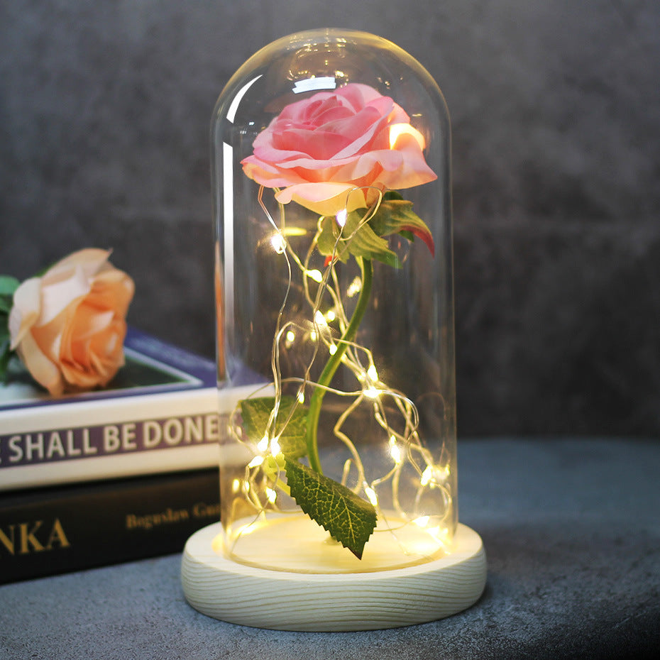 Enchanted Forever Rose LED Glass Dome – Christmas Romantic Holiday Decoration Gift