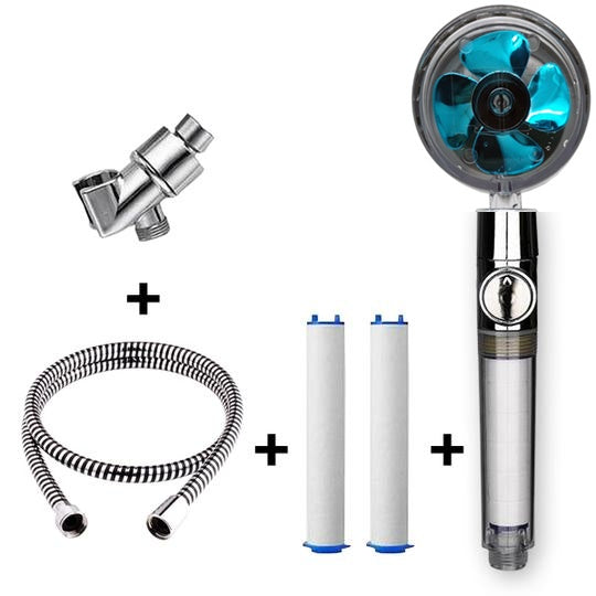 Strong Pressure Shower Head – Turbo Propeller Water Saving Handheld Spray