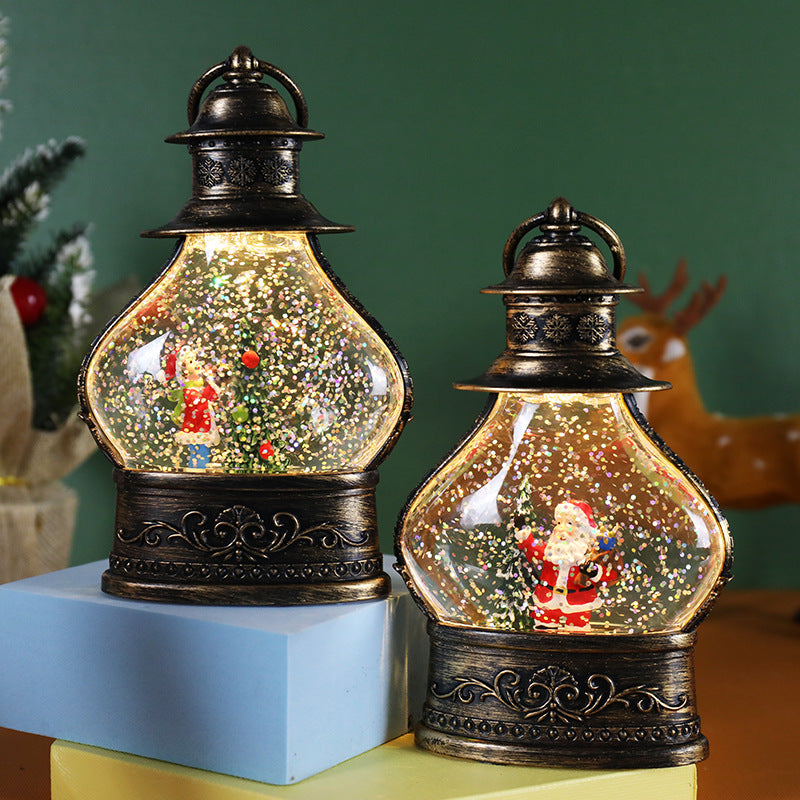 Snowflake Crystal Ball Christmas Decoration – LED Holiday Table Decor Night Light