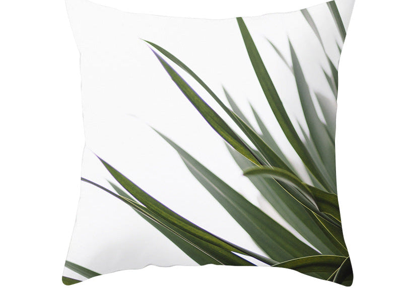 Light Tropical Plants Peach Skin Fleece Pillowcase – Soft Home Decor Cushion Cover