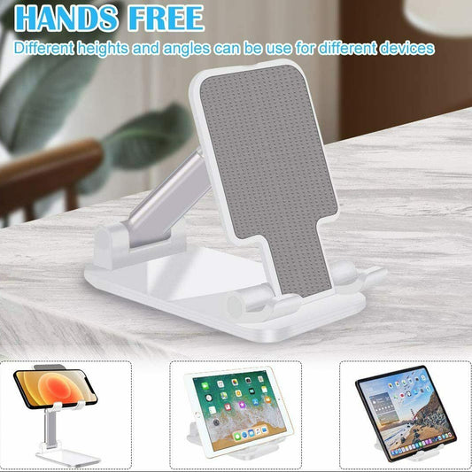 Portable Phone Stand for Desk – Adjustable Foldable Holder for iPhone & Tablet