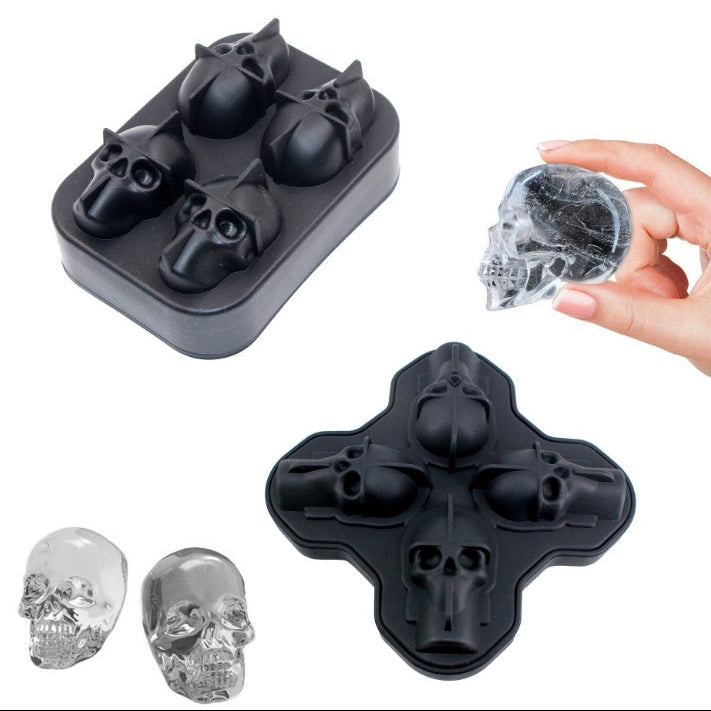 Halloween Skull Silicone Mold – 3D Ice Cube, Soap, Candle & Baking Chocolate Mould Tool