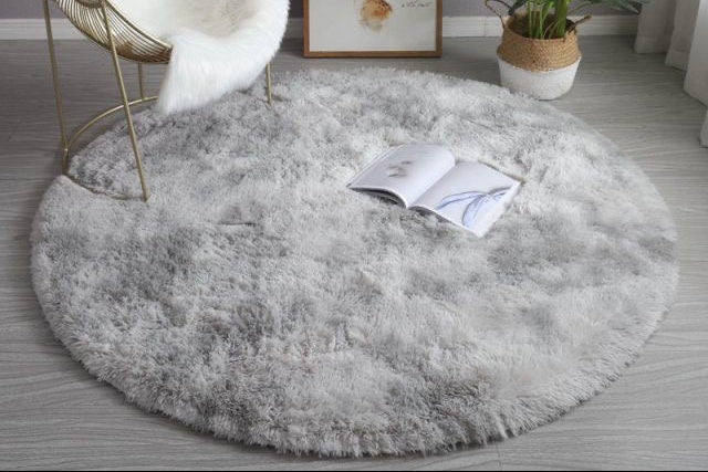 Soft Plush Round Rug Mat Fluffy White Carpets - perfect for living room & bedroom